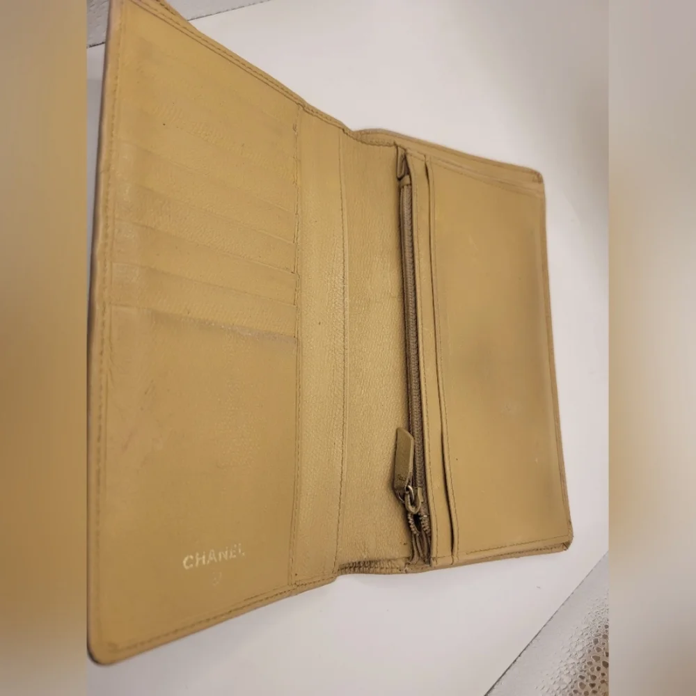 Chanel Coco Button Leather Long BIifold Wallet